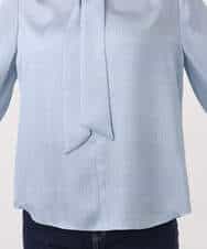 FIBBD22070 OFUON le MK(オフオン ル エムケー) 幾何柄ボウタイブラウス/洗える/WEB限定サイズあり ライトブルー