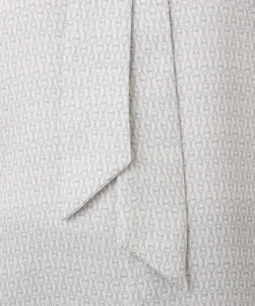 FIBBD22070 OFUON le MK(オフオン ル エムケー) 幾何柄ボウタイブラウス/洗える/WEB限定サイズあり ライトブルー