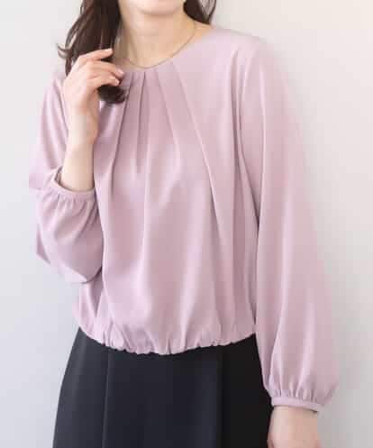 FIBFD01060 OFUON le MK タックデザインジョーゼットブラウス(長袖)/UVカット/接触冷感/洗える