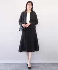 FIBFD01060 OFUON le MK(オフオン　ル　エムケー) タックデザインジョーゼットブラウス(長袖)/UVカット/接触冷感/洗える ピンク