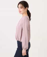 FIBFD01060 OFUON le MK(オフオン　ル　エムケー) タックデザインジョーゼットブラウス(長袖)/UVカット/接触冷感/洗える ピンク