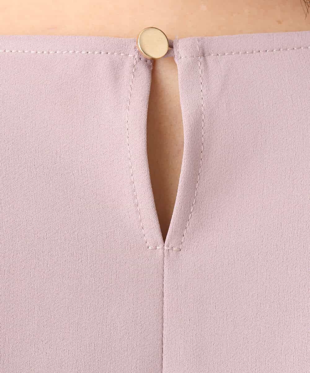 FIBFD01060 OFUON le MK(オフオン　ル　エムケー) タックデザインジョーゼットブラウス(長袖)/UVカット/接触冷感/洗える ピンク