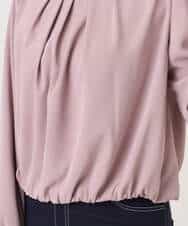 FIBFD01060 OFUON le MK(オフオン　ル　エムケー) タックデザインジョーゼットブラウス(長袖)/UVカット/接触冷感/洗える ピンク