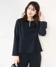 FIBFD03080 OFUON le MK(オフオン　ル　エムケー) ダブルクロス ペプラムブラウス/洗える/WEB限定サイズあり ベージュ