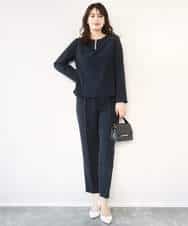 FIBFD03080 OFUON le MK(オフオン　ル　エムケー) ダブルクロス ペプラムブラウス/洗える/WEB限定サイズあり ベージュ