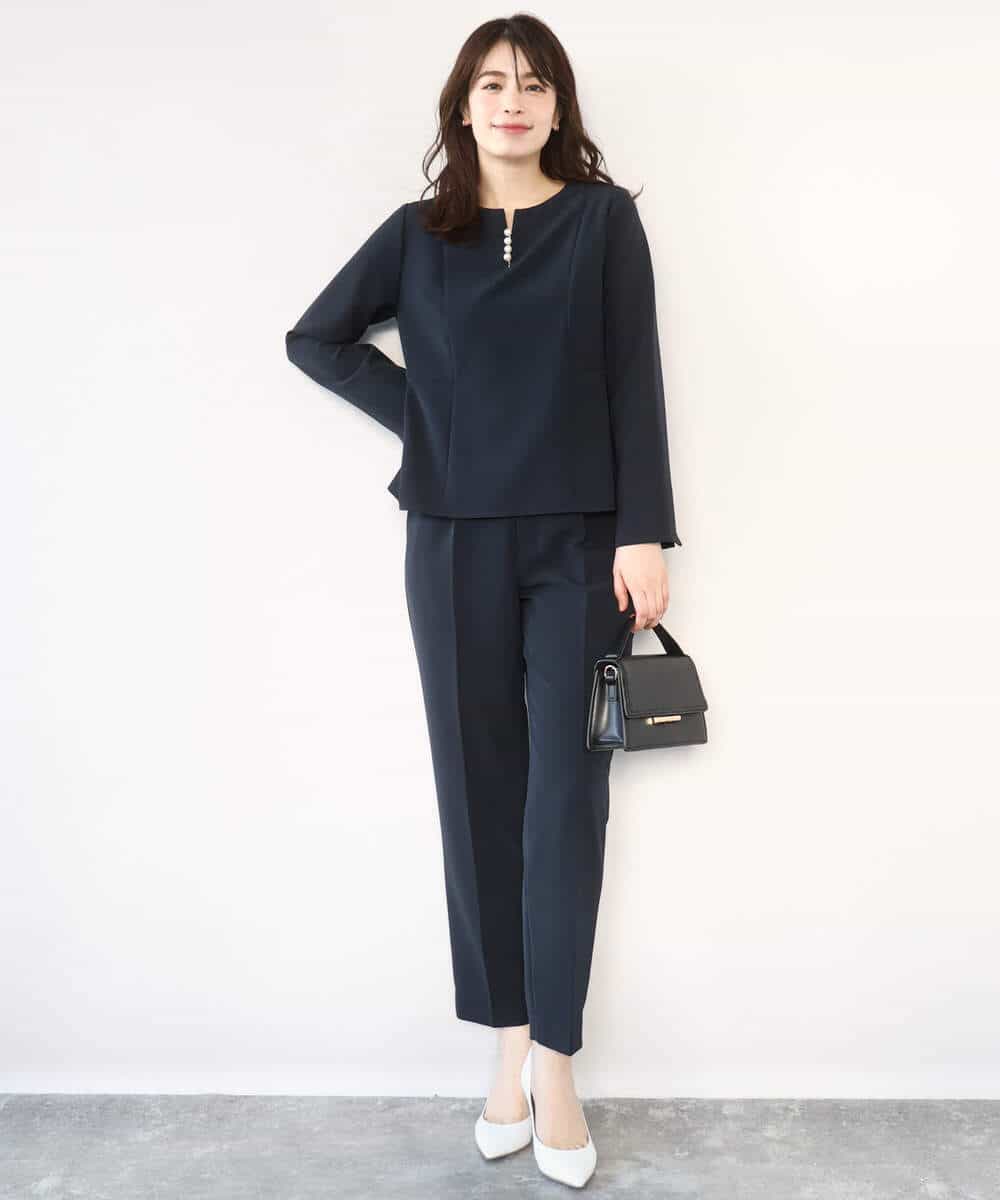 FIBFD03080 OFUON le MK(オフオン　ル　エムケー) ダブルクロス ペプラムブラウス/洗える/WEB限定サイズあり ベージュ