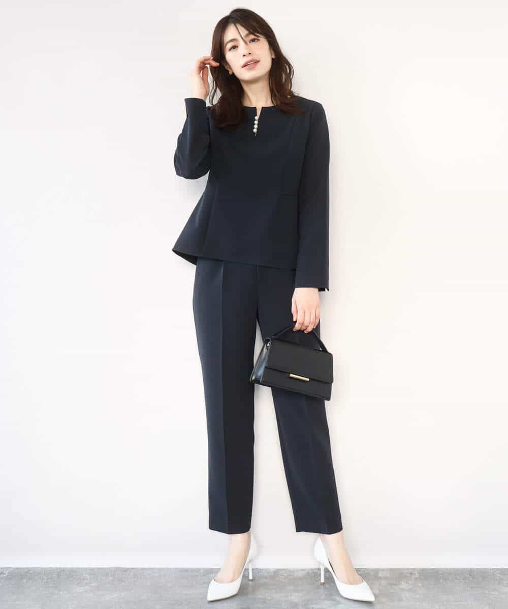 FIBFD03080 OFUON le MK(オフオン　ル　エムケー) ダブルクロス ペプラムブラウス/洗える/WEB限定サイズあり ベージュ