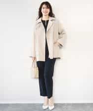 FIBFD03080 OFUON le MK(オフオン　ル　エムケー) ダブルクロス ペプラムブラウス/洗える/WEB限定サイズあり ベージュ