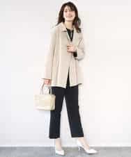 FIBFD03080 OFUON le MK(オフオン　ル　エムケー) ダブルクロス ペプラムブラウス/洗える/WEB限定サイズあり ベージュ