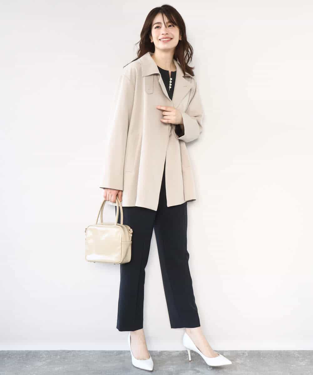 FIBFD03080 OFUON le MK(オフオン　ル　エムケー) ダブルクロス ペプラムブラウス/洗える/WEB限定サイズあり ベージュ