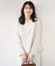 FIBFD03080 OFUON le MK(オフオン　ル　エムケー) ダブルクロス ペプラムブラウス/洗える/WEB限定サイズあり ベージュ