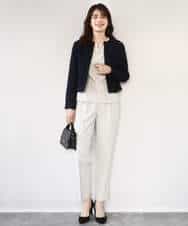 FIBFD03080 OFUON le MK(オフオン　ル　エムケー) ダブルクロス ペプラムブラウス/洗える/WEB限定サイズあり ベージュ