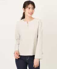 FIBFD03080 OFUON le MK(オフオン　ル　エムケー) ダブルクロス ペプラムブラウス/洗える/WEB限定サイズあり ベージュ