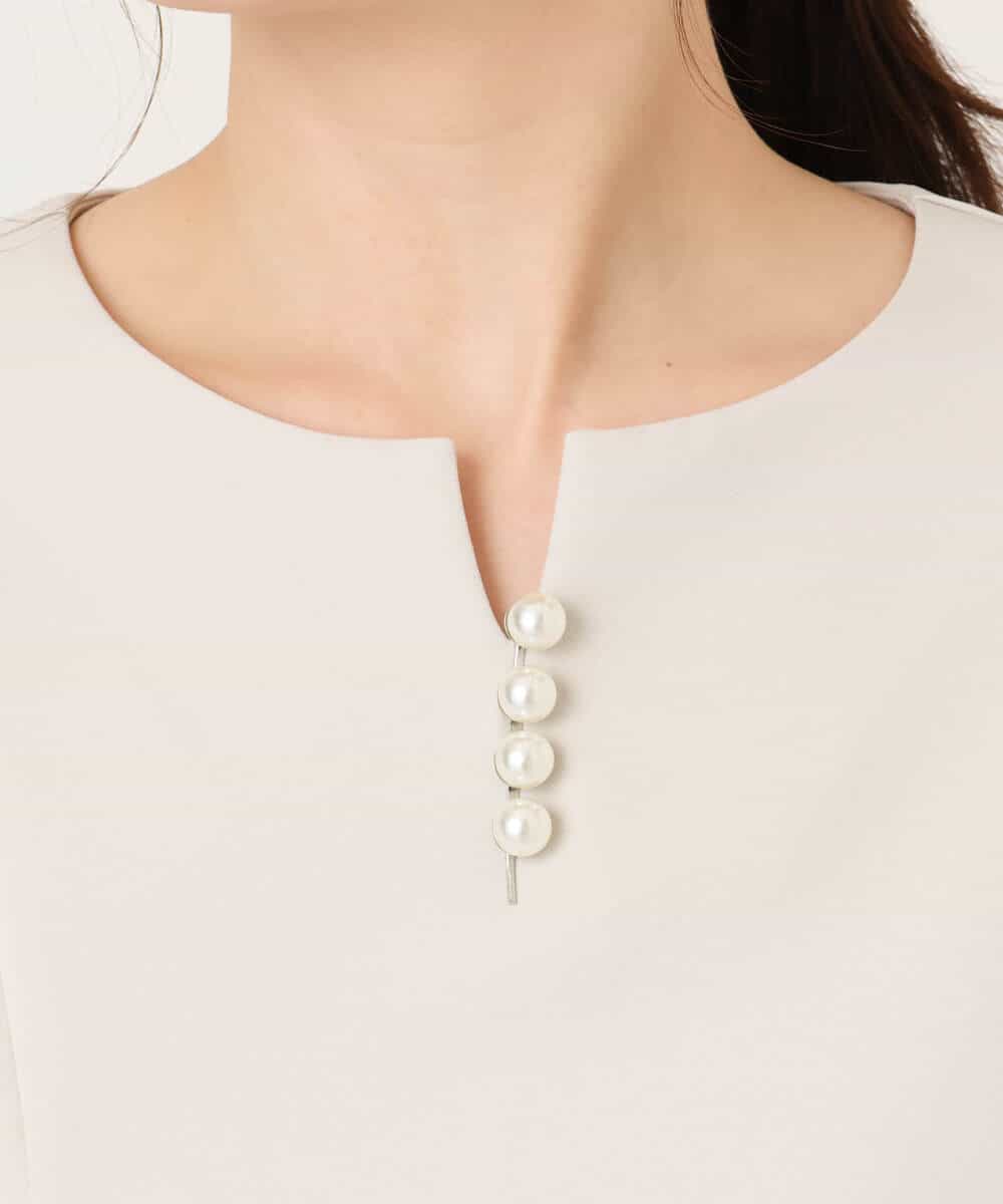 FIBFD03080 OFUON le MK(オフオン　ル　エムケー) ダブルクロス ペプラムブラウス/洗える/WEB限定サイズあり ベージュ