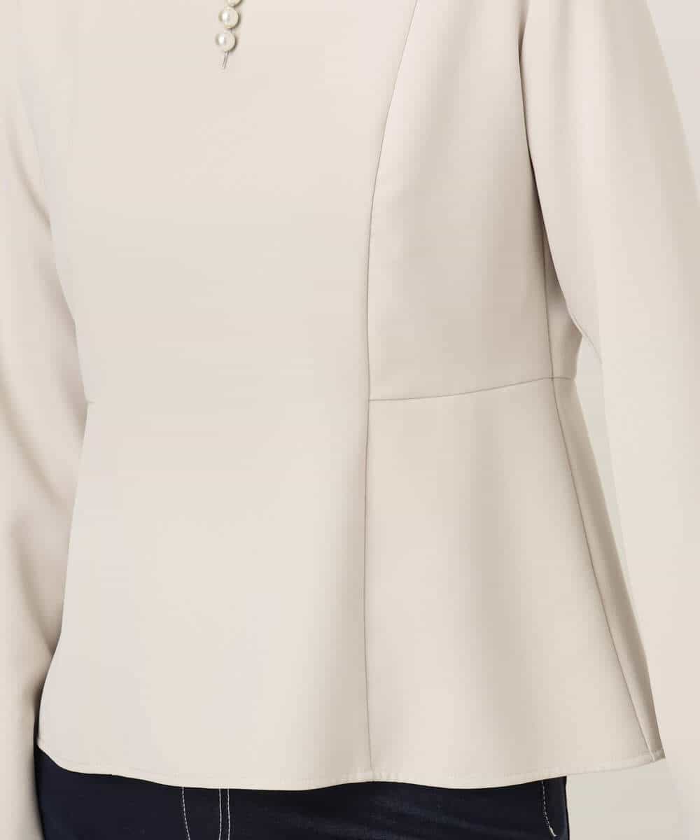 FIBFD03080 OFUON le MK(オフオン　ル　エムケー) ダブルクロス ペプラムブラウス/洗える/WEB限定サイズあり ベージュ