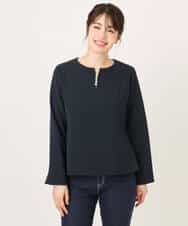 FIBFD03080 OFUON le MK(オフオン　ル　エムケー) ダブルクロス ペプラムブラウス/洗える/WEB限定サイズあり ベージュ