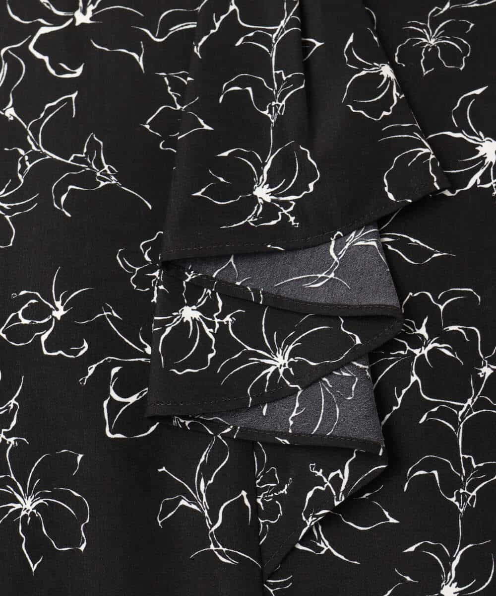 FIBFD06070 OFUON le MK(オフオン　ル　エムケー) ラインフラワーボウタイ風ブラウス/洗える ライトピンク