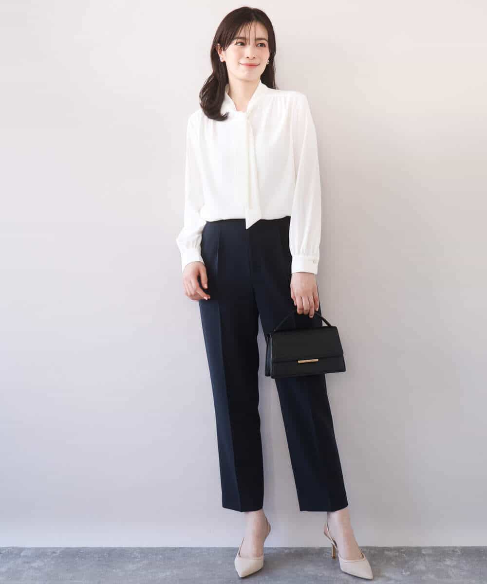 FIBFD07070 OFUON le MK(オフオン　ル　エムケー) スムースジョーゼットボウブラウス/洗える/WEB限定サイズあり ミント