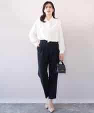 FIBFD07070 OFUON le MK(オフオン　ル　エムケー) スムースジョーゼットボウブラウス/洗える/WEB限定サイズあり ミント