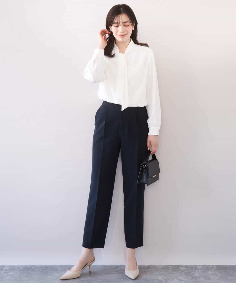 FIBFD07070 OFUON le MK(オフオン　ル　エムケー) スムースジョーゼットボウブラウス/洗える/WEB限定サイズあり ミント