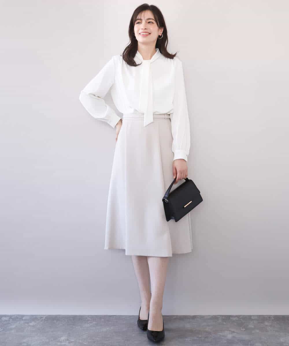 FIBFD07070 OFUON le MK(オフオン　ル　エムケー) スムースジョーゼットボウブラウス/洗える/WEB限定サイズあり ミント