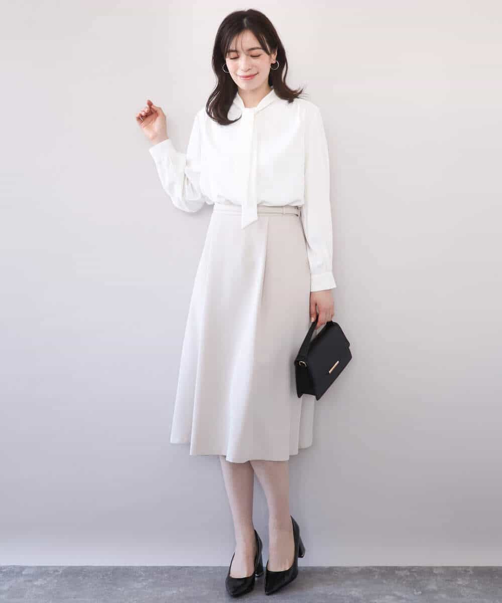 FIBFD07070 OFUON le MK(オフオン　ル　エムケー) スムースジョーゼットボウブラウス/洗える/WEB限定サイズあり ミント