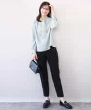 FIBFD07070 OFUON le MK(オフオン　ル　エムケー) スムースジョーゼットボウブラウス/洗える/WEB限定サイズあり ミント