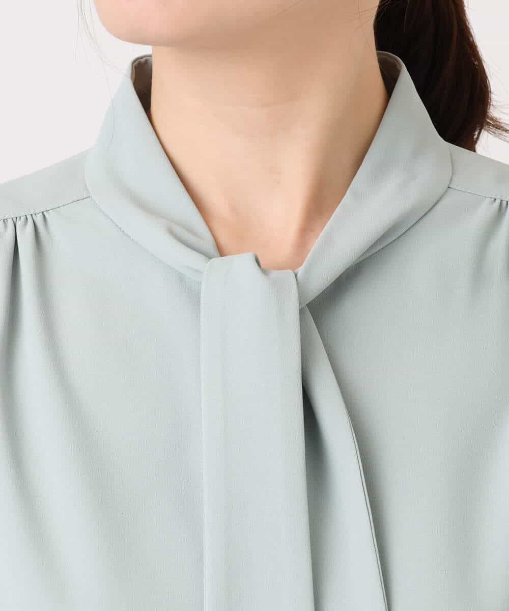 FIBFD07070 OFUON le MK(オフオン　ル　エムケー) スムースジョーゼットボウブラウス/洗える/WEB限定サイズあり ミント