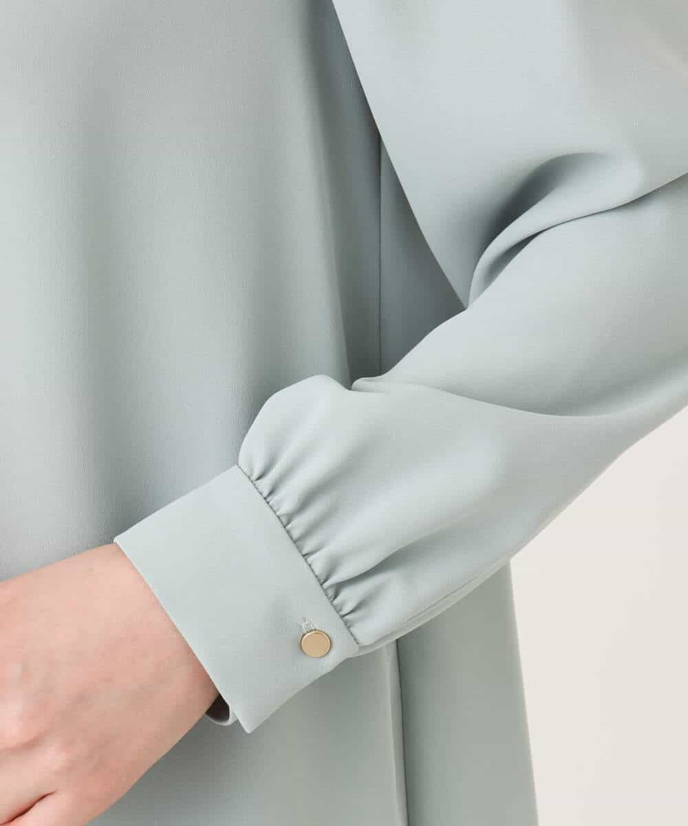 FIBFD07070 OFUON le MK(オフオン　ル　エムケー) スムースジョーゼットボウブラウス/洗える/WEB限定サイズあり ミント