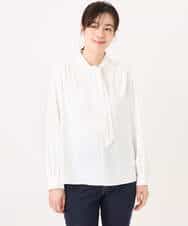 FIBFD07070 OFUON le MK(オフオン　ル　エムケー) スムースジョーゼットボウブラウス/洗える/WEB限定サイズあり ミント