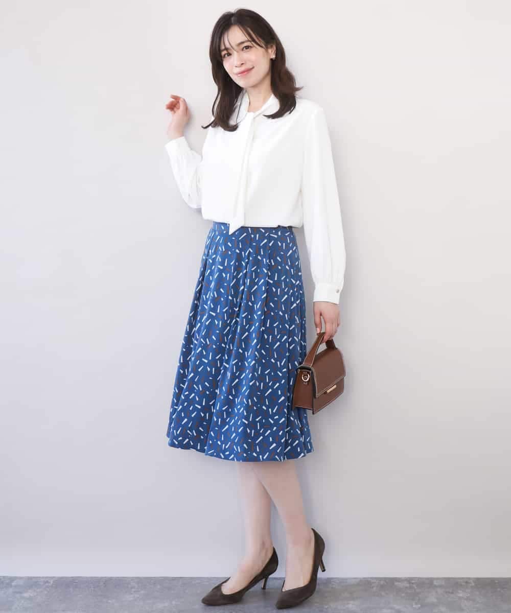 FIBFD07070 OFUON le MK(オフオン　ル　エムケー) スムースジョーゼットボウブラウス/洗える/WEB限定サイズあり ミント