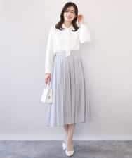 FIBFD07070 OFUON le MK(オフオン　ル　エムケー) スムースジョーゼットボウブラウス/洗える/WEB限定サイズあり ミント