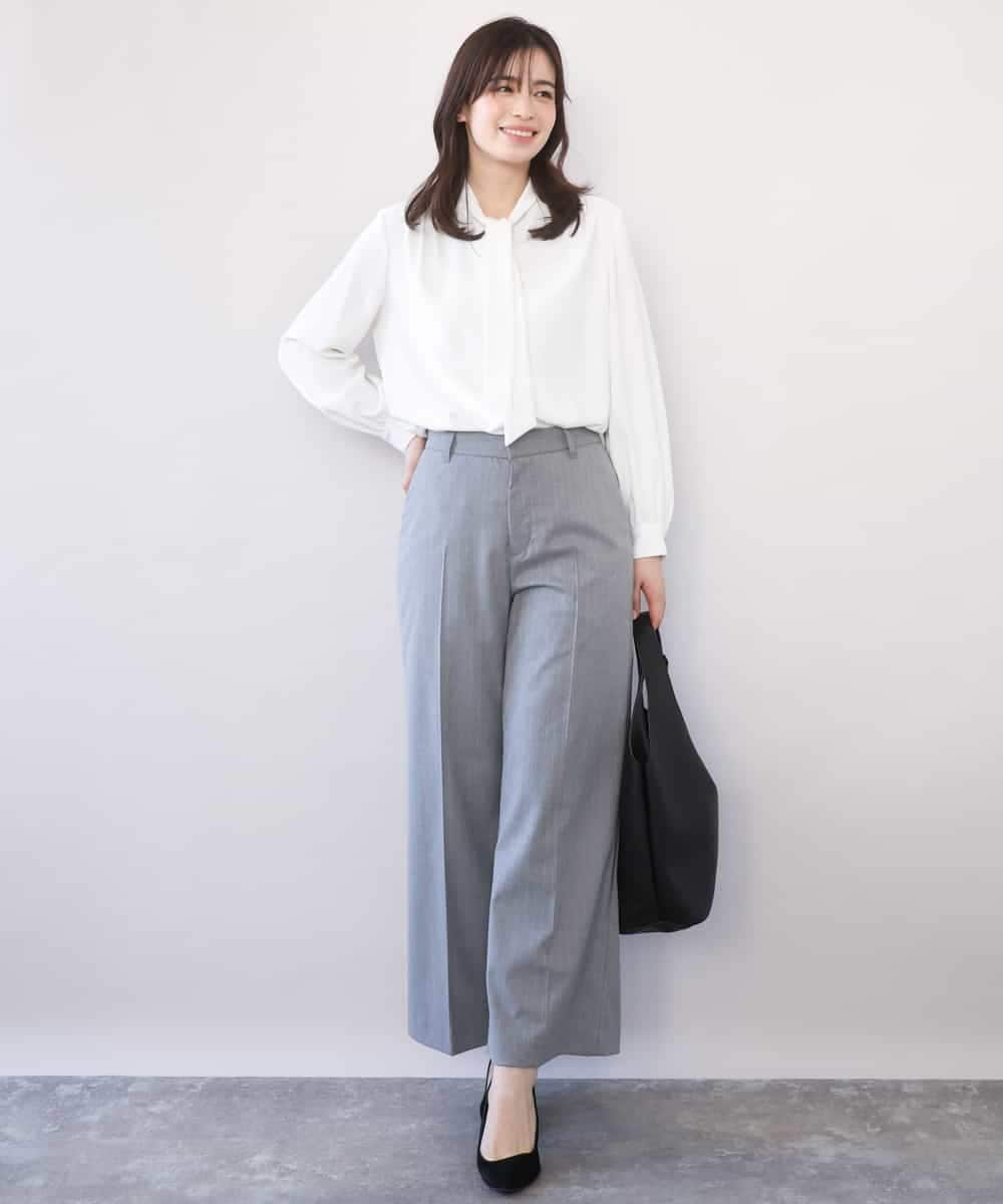 FIBFD07070 OFUON le MK(オフオン　ル　エムケー) スムースジョーゼットボウブラウス/洗える/WEB限定サイズあり ミント