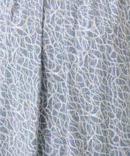 FIBFD40060 OFUON le MK(オフオン　ル　エムケー) カリグラフィープリント フレアー袖ジャージブラウス/洗える/WEB限定サイズあり ネイビー