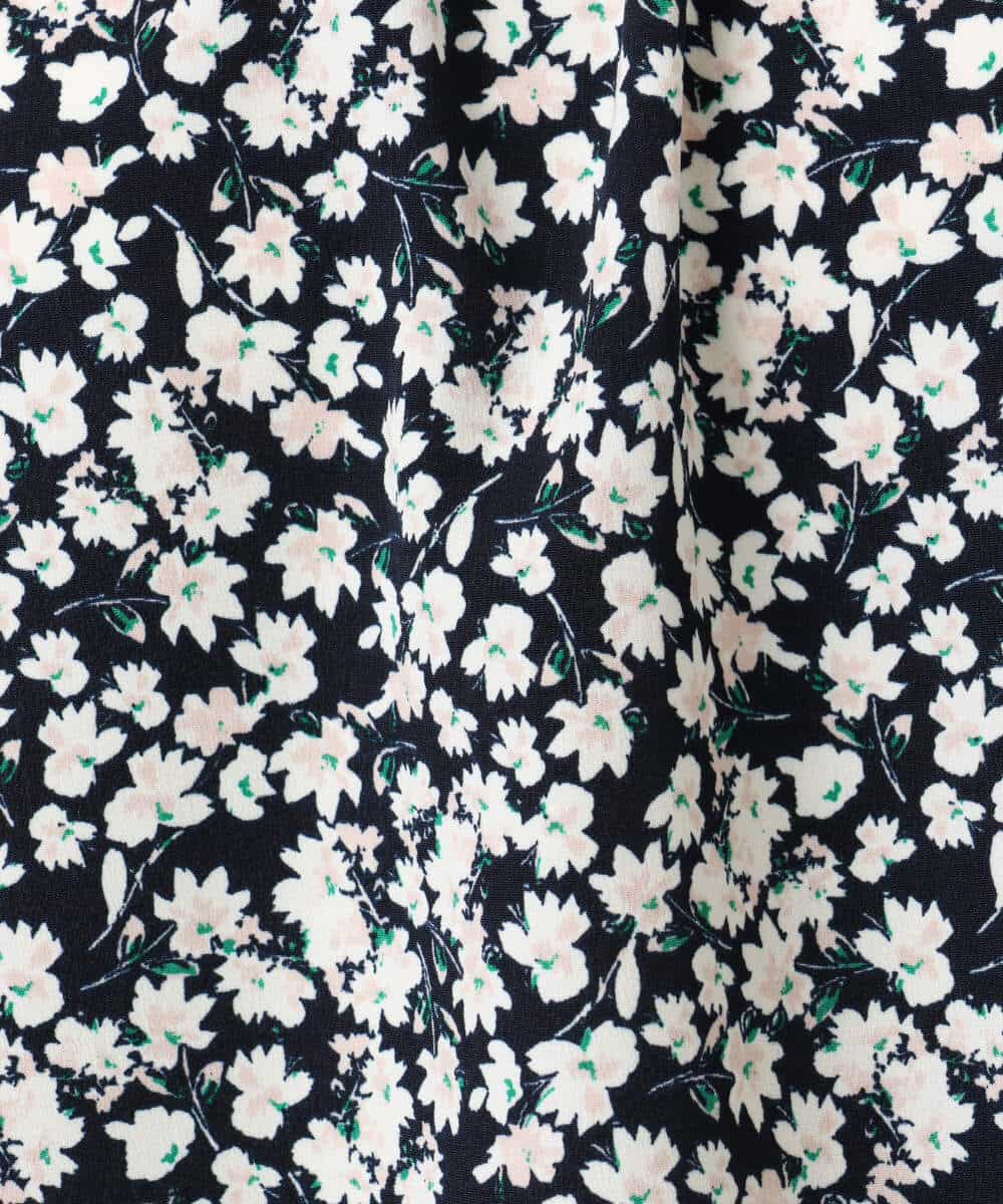 FIBGD13080 OFUON le MK(オフオン　ル　エムケー) レトロフラワープリント フリルネックブラウス/洗える/WEB限定サイズあり ベージュ