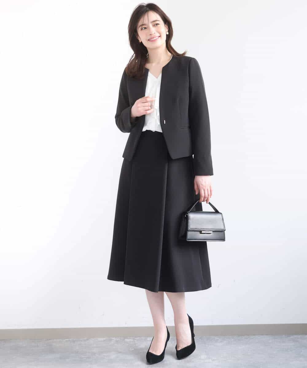 FIBGD16080 OFUON le MK(オフオン　ル　エムケー) ジョーゼットVネックフリルブラウス/洗える/WEB限定サイズあり グレイッシュブルー