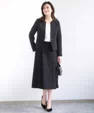 FIBGD16080 OFUON le MK(オフオン　ル　エムケー) ジョーゼットVネックフリルブラウス/洗える/WEB限定サイズあり グレイッシュブルー