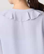 FIBGD16080 OFUON le MK(オフオン　ル　エムケー) ジョーゼットVネックフリルブラウス/洗える/WEB限定サイズあり グレイッシュブルー