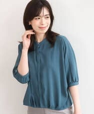 FIBGD17070 OFUON le MK(オフオン　ル　エムケー) ドルマンスリーブジョーゼットブラウス/UVカット/接触冷感/洗濯機で洗える/WEB限定サイズあり ブルーグリーン