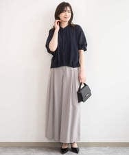 FIBGD17070 OFUON le MK(オフオン　ル　エムケー) ドルマンスリーブジョーゼットブラウス/UVカット/接触冷感/洗濯機で洗える/WEB限定サイズあり ブルーグリーン