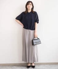 FIBGD17070 OFUON le MK(オフオン　ル　エムケー) ドルマンスリーブジョーゼットブラウス/UVカット/接触冷感/洗濯機で洗える/WEB限定サイズあり ブルーグリーン