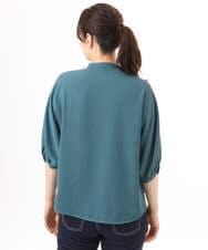 FIBGD17070 OFUON le MK(オフオン　ル　エムケー) ドルマンスリーブジョーゼットブラウス/UVカット/接触冷感/洗濯機で洗える/WEB限定サイズあり ブルーグリーン