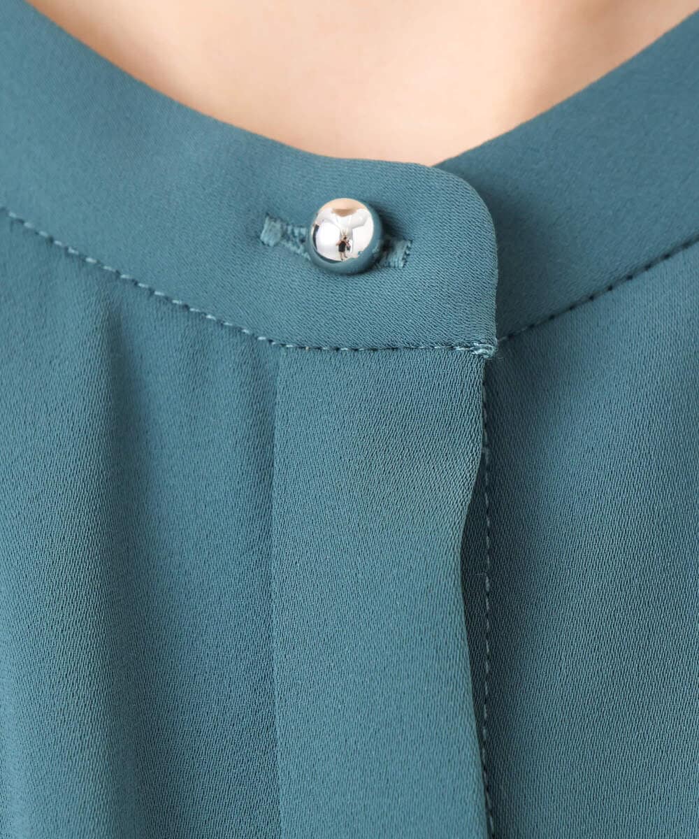 FIBGD17070 OFUON le MK(オフオン　ル　エムケー) ドルマンスリーブジョーゼットブラウス/UVカット/接触冷感/洗濯機で洗える/WEB限定サイズあり ブルーグリーン