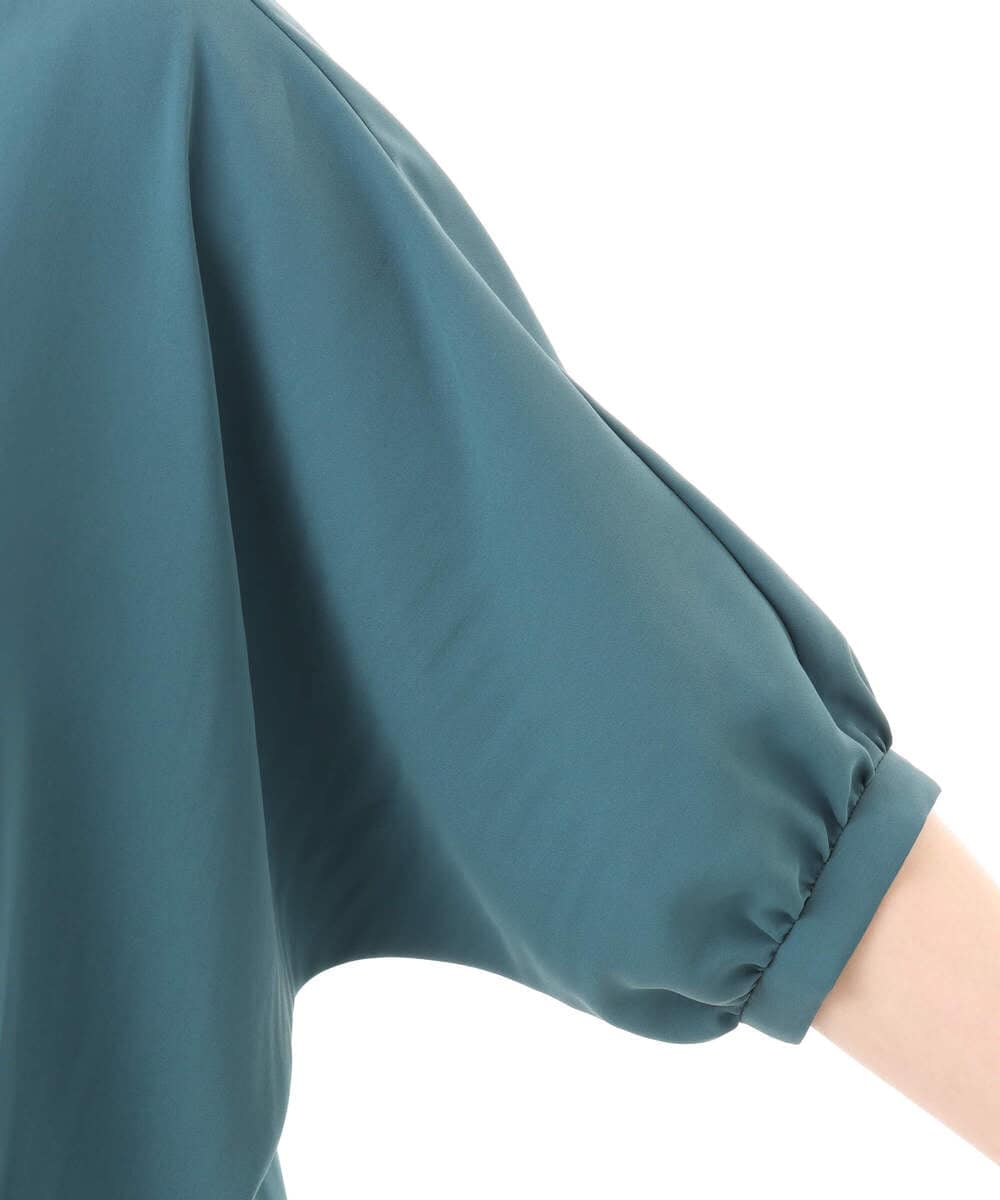 FIBGD17070 OFUON le MK(オフオン　ル　エムケー) ドルマンスリーブジョーゼットブラウス/UVカット/接触冷感/洗濯機で洗える/WEB限定サイズあり ブルーグリーン