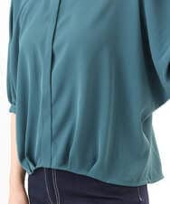 FIBGD17070 OFUON le MK(オフオン　ル　エムケー) ドルマンスリーブジョーゼットブラウス/UVカット/接触冷感/洗濯機で洗える/WEB限定サイズあり ブルーグリーン