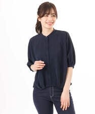 FIBGD17070 OFUON le MK(オフオン　ル　エムケー) ドルマンスリーブジョーゼットブラウス/UVカット/接触冷感/洗濯機で洗える/WEB限定サイズあり ブルーグリーン