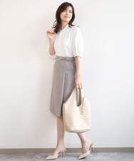 FIBGD17070 OFUON le MK(オフオン　ル　エムケー) ドルマンスリーブジョーゼットブラウス/UVカット/接触冷感/洗濯機で洗える/WEB限定サイズあり ブルーグリーン