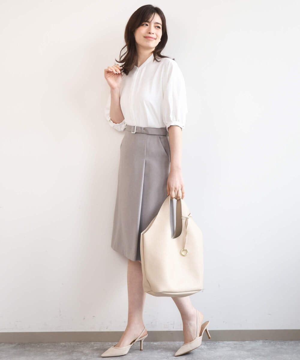 FIBGD17070 OFUON le MK(オフオン　ル　エムケー) ドルマンスリーブジョーゼットブラウス/UVカット/接触冷感/洗濯機で洗える/WEB限定サイズあり ブルーグリーン