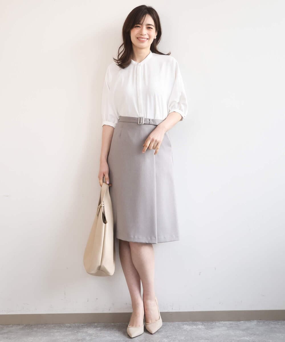 FIBGD17070 OFUON le MK(オフオン　ル　エムケー) ドルマンスリーブジョーゼットブラウス/UVカット/接触冷感/洗濯機で洗える/WEB限定サイズあり ブルーグリーン