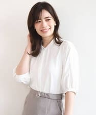 FIBGD17070 OFUON le MK(オフオン　ル　エムケー) ドルマンスリーブジョーゼットブラウス/UVカット/接触冷感/洗濯機で洗える/WEB限定サイズあり ホワイト